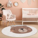 Mila Home Smeđi/krem periv dječji tepih ø120 cm Teddy Bear – | shoptok.hr