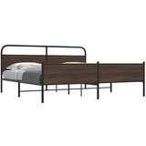 Maison Chic Kovinski Posteljni okvir - Dvoposteljna postelja - Zakonska postelja brez vzmetnice rjavi hrast 180x200 cm, (21694767) | Shoptok.si