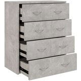  Komoda s 4 ladice 60 x 30 5 x 71 cm siva boja betona | shoptok.hr