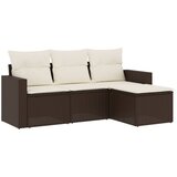Maison Chic Seti vrtnega pohištva - Vrtna garnitura - Vrtni pohištvo set 4-delna z blazinami rjav poli ratan, (21821230) | Shoptok.si