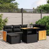 vidaXL 7-dijelni set vrtnih sofa od poliratana s jastucima crni | shoptok.hr