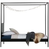 WOOOD Črna kovinska postelja z letvenim dnom 90x200 cm Dani – Cene