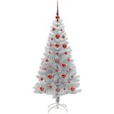  Božićno drvce s 150 LED svjetlima s stalakom Srebrno 120 cm PET | shoptok.hr