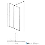 Tuš kabina pokretni Walk in 1200x2000mm Eckle | Eponuda.ba