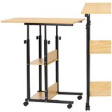  Mobilni stol 73-85 x 40 x 80 cm svijetlosmeđa, crna | shoptok.hr