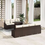  Set od 8 vrtnih sofa s jastučićima smeđa poli ratan Cijene