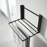 YAMAZAKI Mat črna jeklena stenska kopalniška polica Tower – | Shoptok.si