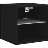  7-dijelni zidni TV elementi s LED svjetlima crni drveni | shoptok.hr