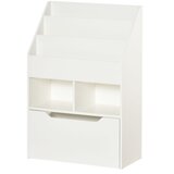 Nesta Otroška knjižna omara s predalom, 3 policami in 2 odprtima predelkoma, bela, 60 x 29,9 x 90 cm, za otroško sobo, (5000493544) | Shoptok.si