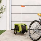 Prikolica za bicikl za ljubimce zeleno-crna tkanina i željezo | shoptok.hr
