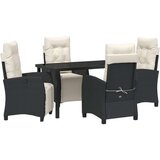 vidaXL Set vrtnih stolova za 5 osoba Crni poli ratan | shoptok.hr