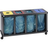 VAR Postaja za zbiranje odpadkov Tetris, za 4 x pribl. 58 l prostornine, s pritrdilnim obročem, starinsko srebrne barve | Shoptok.si