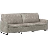 SOFA za 3 osobe Svjetlosiva 220 x 81 x 82 cm Umjetni sued Slike