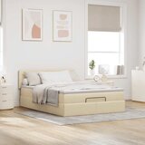 Otomanski krevet s madracem i LED krem 140x190 cm tkanine | shoptok.hr