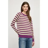 Max&co. Volnen pulover ženski, vijolična barva