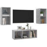  3-dijelni set TV ormarića siva boja betona konstruirano drvo - Beton siva 1 | shoptok.hr
