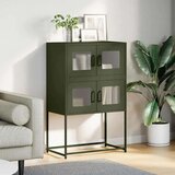 vidaXL Visoka ploča maslinasto zelena 68x39x107 cm čelik | shoptok.hr