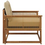  Set vanjskih sofa Čvrsto drvo akacije i Textilene Prirodna - Prirodno i bež Kava užad | shoptok.hr