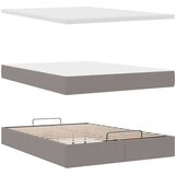  Otomanska postelja z vzmetnico & LEDs taupe 140x190 cm blago, (22054031) | Shoptok.si