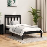 Furnova Posteljni okvir črn iz trdnega lesa 75x190 cm, (21943275) | Shoptok.si