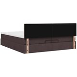  Okvir kreveta s madracima tamnosmeđi 200x200cm tkanine | shoptok.hr