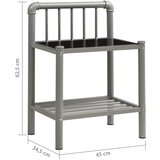  Noćni ormarići 2 kom sivo-crni od metala i stakla | shoptok.hr