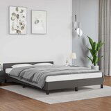 Maison Chic Posteljni okvir - Dvoposteljna postelja - Zakonska postelja z vzglavjem brez vzmetnice siv 140x200 cm, (21693455) | Shoptok.si