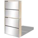 Maison Chic Omarica za obutev - Kopa za čevlje 4-nadstropna z ogledali hrast 63x17x134 cm, (21778138) | Shoptok.si