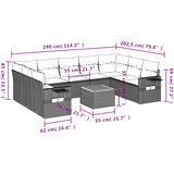  10-dijelni set vrtnih sofa od poliratana s jastucima sivi | shoptok.hr