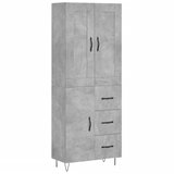vidaXL Visoka komoda betonsko siva 69,5x34x180 cm inženirski les, (20805960) | Shoptok.si