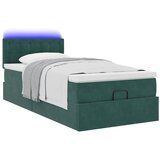 Otomanski krevet s madracem i LED tamnozeleni 90x200 cm baršun | Eponuda.com