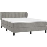  Box spring postelja z vzmetnico svetlo siva 140x200 cm žamet, (20901001) | Shoptok.si