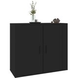  Komoda crna 80 x 33 x 70 cm od konstruiranog drva | shoptok.hr