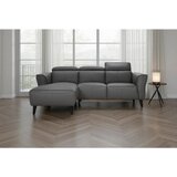 MID.YOU KOTNA SEDEŽNA GARNITURA, pravo usnje siva | Shoptok.si