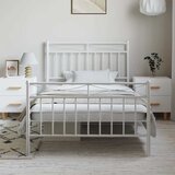  Metalni okvir kreveta uzglavlje i podnožje bijeli 100x200 cm | shoptok.hr