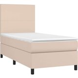  Krevet s oprugama i madrac cappuccino 80x200 cm od umjetne kože | shoptok.hr