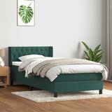 Box spring postelja z vzmetnico temno zelena 90x220 cm žamet, (22011026) | Shoptok.si