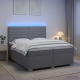  Boxspring krevet s madracem Svjetlosiva 200 x 200 cm Tkanina | shoptok.hr
