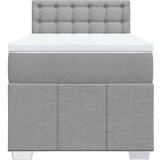 vidaXL Box spring postelja z vzmetnico svetlo siva 90x190 cm blago | Shoptok.si
