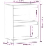  Konzolni ormarić boja meda 60 x 34 x 75 cm od masivne borovine | shoptok.hr