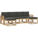 vidaXL Zunanja garnitura za sedenje 6 pcs Bela in antracit Poliester, (5000281873) | Shoptok.si