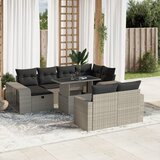  11-dijelni set vrtnih sofa poliratan s jastucima svijetlosivi | shoptok.hr