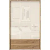 Jela Jagodina plakar P32A/GL - kolekcija Gala - Pacifik orah/Bež Lak - 142x227x60 cm