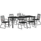  Vrtni set za objed 7 kom. Crna Čelik s prahom premazan | shoptok.hr