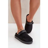 PG2 Warm Ladies Slippers On Platform Black Neliel