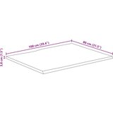  Ploča stola s prirodnim rubom 100x80x3,8 cm Masivno drvo, neobrađeni mango | shoptok.hr