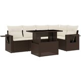 Maison Chic Seti vrtnega pohištva - Vrtna garnitura - Vrtni pohištvo set 6-delna z blazinami rjav poli ratan, (21804110) | Shoptok.si