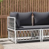 Kutna vrtna sofa od tkane tkanine s jastucima bijela | shoptok.hr