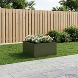  Vrtna saksija Maslinastozelena 60 x 60 x 40 cm Čelična vrata | shoptok.hr