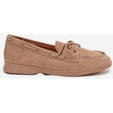 Boto Women's Loafers Flat Moccasins With Tie Beige Zalina | shoptok.hr
